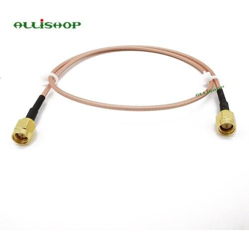 SMA Male to SMA Male Plug with Connecting Line RF Coaxial Coax Cable RG316D Double Shield Silver 1/3/5/8/10/12/15M