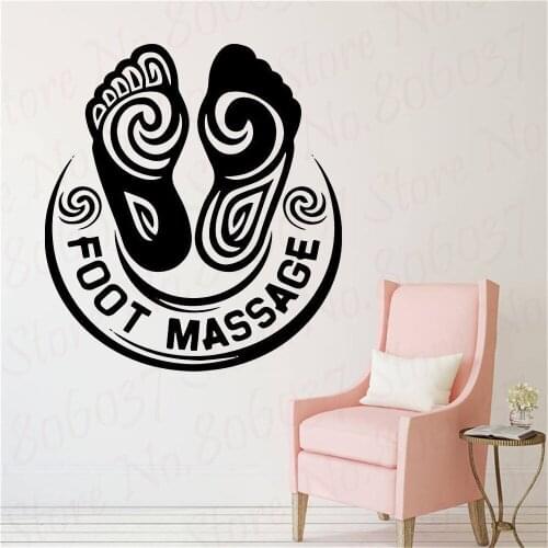 Spa Foot Massage Wall Decal Beauty Salon Sticker Posters Vinyl Wall Decals Decor Mural Spa Massage Glass Window Sticker WL981