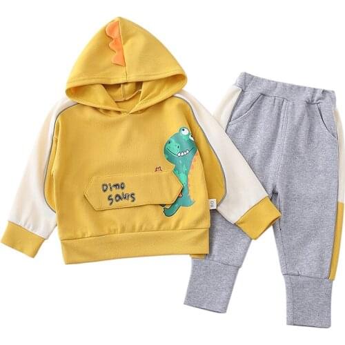 Autumn Toddler Boys Clothes Tracksuit Sets Spring Girls Long Sleeve Hooded Sweatshirt Tops Pants Outfits Children Clothing Sets