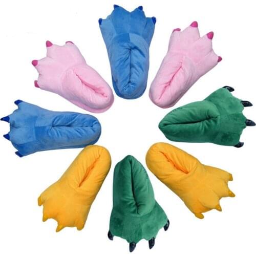 Animal Slippers Kids to Adult Size Kigurumi Pajama Onesie Women Men Christmas Halloween Party Home Shoes Cosplay Paw Sneakers