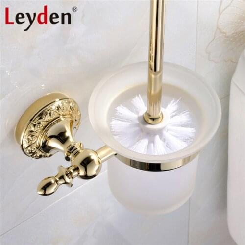 Leyden High Quality Luxury Solid Brass Gold Toilet Paper Holder Flower Carving Gold Base Toilet Paper Hanger Bathroom Accessory