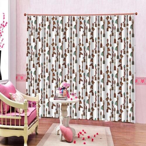 Custom any size Vintage Tribal Arrows Shower Curtain Set Polyester Fabric Bedroom Curtain For Living room With Mat