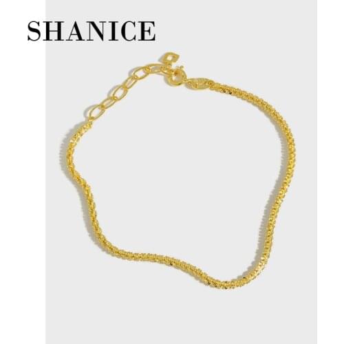 SHANICE Genuine 100% 925 Sterling Silver Chain Punk Temperament small star cauliflower Bracelets for Women Fashion Simple Wrist