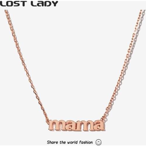 Lost Lady Fashion Mama Letters Necklace For Women Gold color Alloy Mom Baby Pendant Necklace Wholesale Jewelry Mothers Day Gift