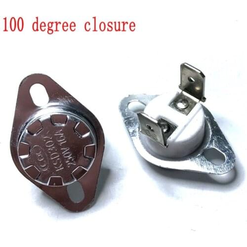 10PCS KSD302 100 C NC Temperature Switch Common Temperature Cabriole 100 Degree Closure 16A250V Normally Closed KSD301
