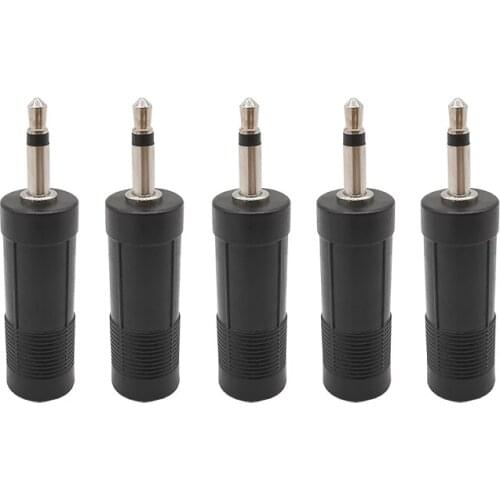 10Pcs/Lot Black Headphone Jack Audio Connector DC 3.5mm Male Plug to 6.5mm Female Video Guitar Jack Microphone Converter Adapter