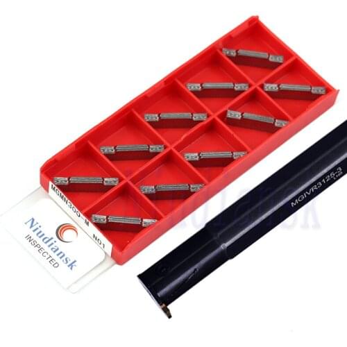 10pcs Carbide Insert MGMN150 MGMN200 MGMN250 MGMN300 MGMN400 1pc MGIVR2925 MGIVR3125 MGIVL Slotting Tool Holder Cutting Tool Set