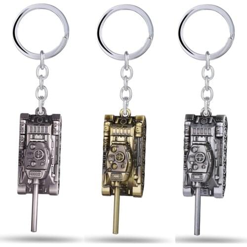 3 Colors 3D World of Tanks Key chain Metal Key Rings For Gift Chaveiro Car Keychain Jewelry Game Key Holder Souvenir