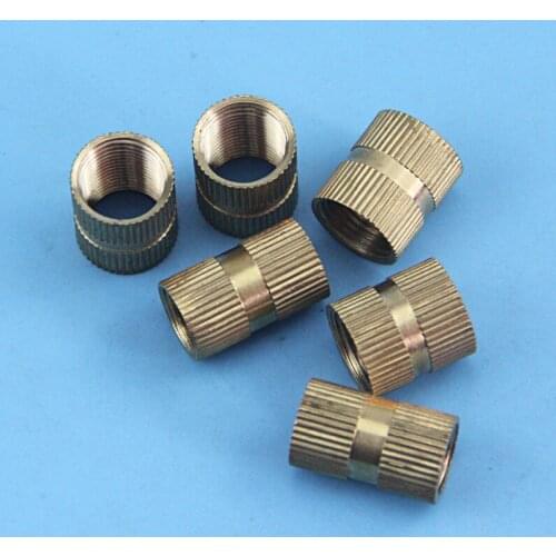 50pcs M2.5 A type double-pass brass insert injection molded brassiness nuts embedded parts knurled inlay nut 3.6mm OD 3mm-8mm L