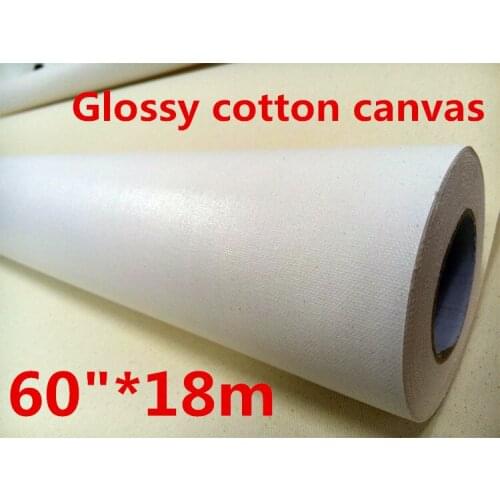 60" wide format blank roll Inkjet Canvas(Solvent Glossy Cotton Canvas)