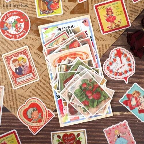 60Pcs/lot Vintage Flower Plants Scrapbook Paper Stickers for Notebook Planner DIY Decorative Paper Sticker Crafts