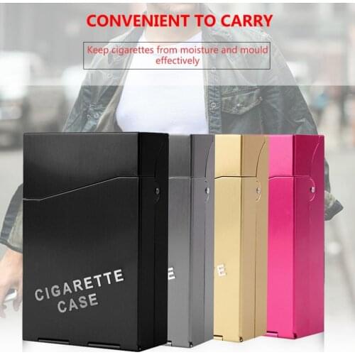 Aluminum Cigarette Case Portable Durable Lightweight Elegant Moisture Against Press Damage Cigarettes Aluminum Cigarette Box