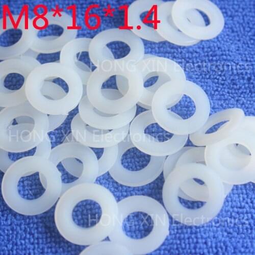 M8*16*1.4 100pcs White Nylon Washer Plastic Flat Spacer Washer Thickness circular round Gasket Ring High Quality circular