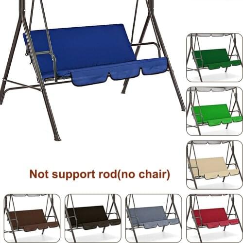 Garden Outdoor 3 Seat Swing Chair Canopy Cover Shade Courtyard Hammock Tent Cover Sail UV Resistant Waterproof (No top cover)