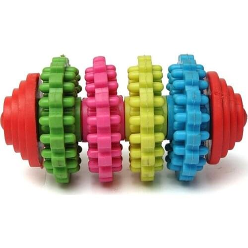 Colorful Rubber Pet Dog Puppy Teething Healthy Teeth Gums Chew Play Toy Ran Color