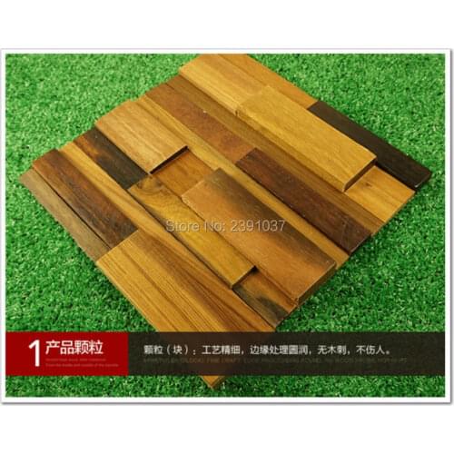 Brand 1 Box (11sheet) Wood mosaics interior wall glazed kitchen decoration varnished solid wood panel pattern backsplash tiles