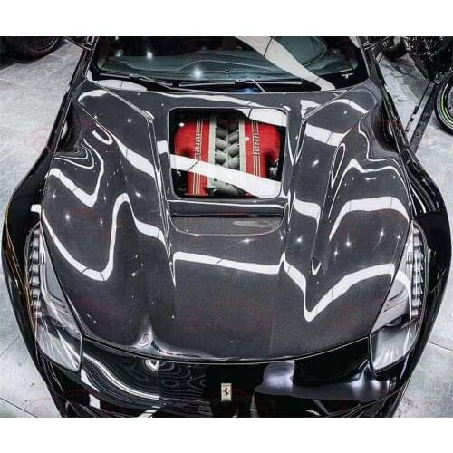 For 2012-15 Ferrari F12 carbon fiber transparent hood hood body kit auto parts