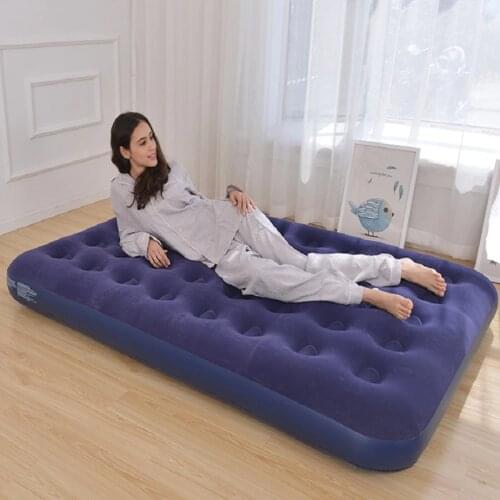 Flocking PVC inflatable bed air matting Air cushion bed Outdoor household use