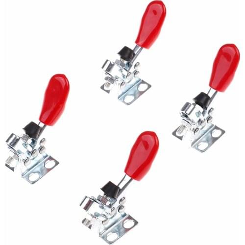 4pcs GH-201A Horizontal Toggle Clamp Quick-Release Toggle Clamps Set 27KG Vertical Toggle Clamp Hand Clip Tool
