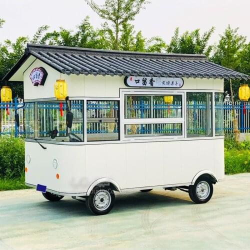 Hot Sale New Design Street Kiosk Electric Ice Cream Coffee Mobile Kitchen Cart Food Stall