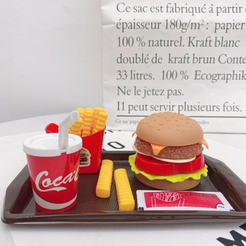 DIY Simulation Kitchen Toy Montessori Parent-Child Interaction Kindergarten Toys Childrens Hamburger French Fries Coke Package