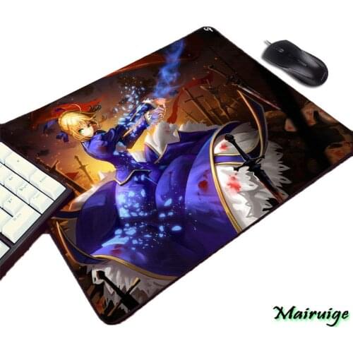 Mairuige Cool Cute Hadsome Anime Fate/stay Night Saber Girls Pattern Mousepad Animation Cartoon Rubber Table Gaming Mouse Pad