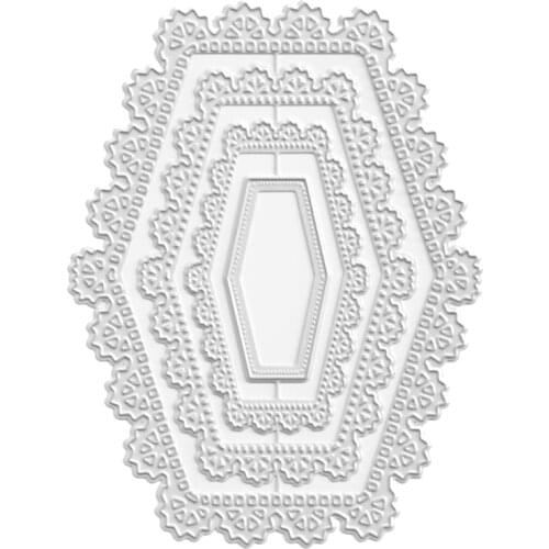 Metal Cutting Dies Stencil Creative Lace Frame Shaped Embossing Tool Decorative Die Cuts for Card Making Scrapbooking DIY LXAF