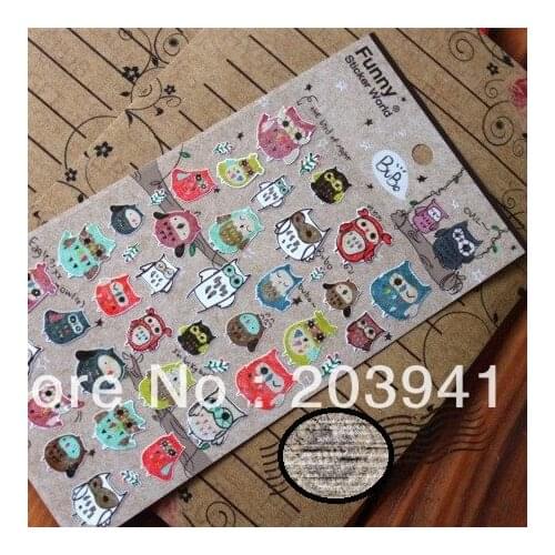 1pack/lot Korea DIY Multifunction Funny Owl decoraion PVC sticker Decoration label mobile phone stickers gift