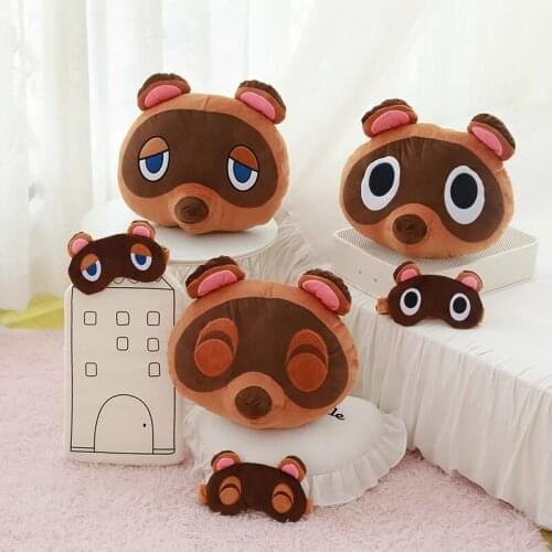 Soft Animal Crossing Toys Plush Pillow Animal Crossing Cosplay Kawaii raccoon blinder Cute Raccoon For Children Kids Toys