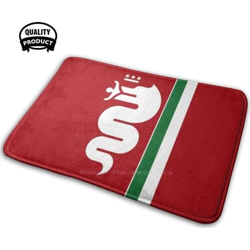 Alfa Romeo Biscione Soft House Family Anti-Slip Mat Rug Carpet Alfa Romeo Alpha Biscione Snake Red Italy Flag Fiat Abarth Car