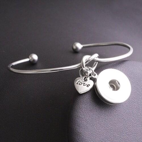 New 18mm love Snap button jewelry bracelet BS972