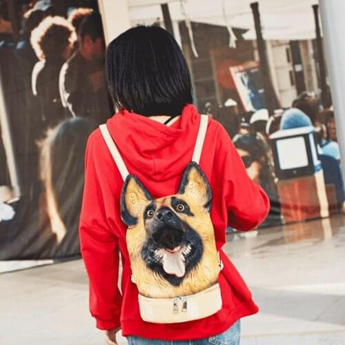 New Dog Head Backpack Hot Sale Backpack Female Waterproof Cute Funny Multi-function Bag