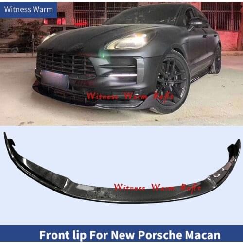 Front Bumper Lip Spoiler Splitters For Porsche Macan front shovel chin 2019 Carbon Fiber