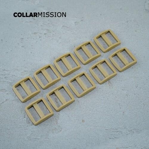 Retailing colorful high quality plastic slider Tri-Glid for dog collar harness backpack strap 25mm light brown RZK25SJ17