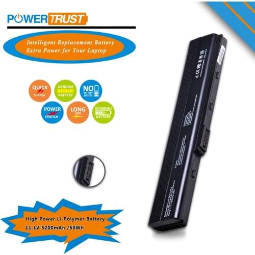 PowerTrust New 11.1V 5200mAh K52 K42 A52 Laptop Battery for Asus A52J A52F A52JB A52JK A52JR K42F K42JB K42JK K52F K52J