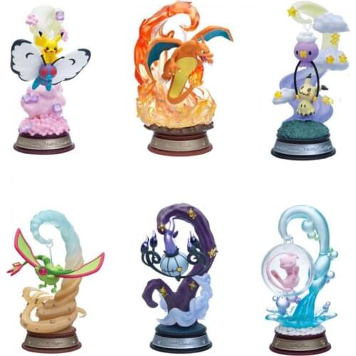RE-MENT Pokemon Swaying The Swing Charizard Butterfree Flygon Lampent Action Figure Model Toys Gift for Children