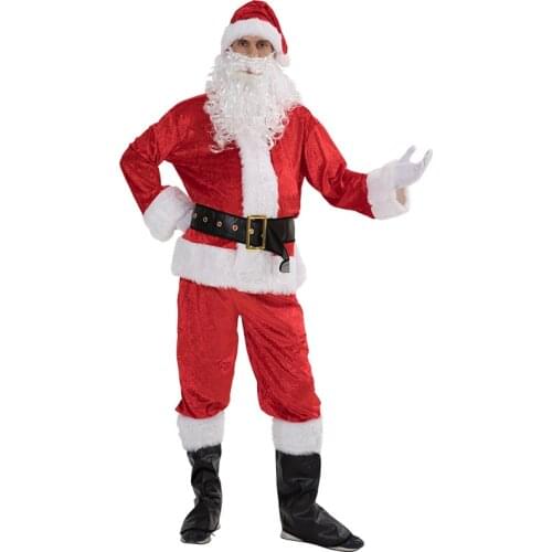 Christmas Cute Women men Santa Claus Dress Red Female Autumn Winter Party Costumes Xmas Sexy Santa Claus Wraps Dress