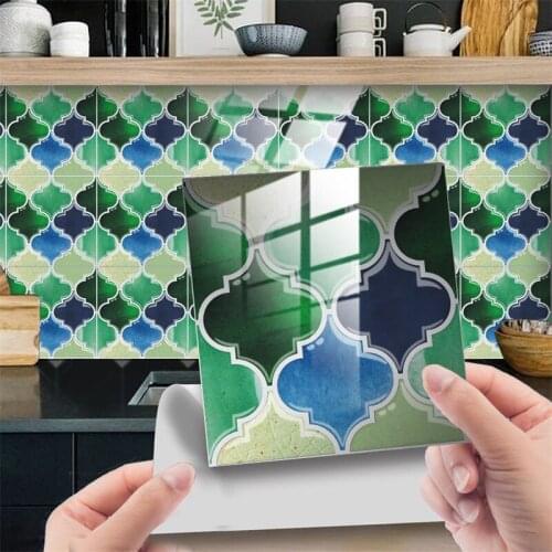 Self Adhesive Floor Sticker Home Renovation Oil Proof Brick Wallpaper Retro Droplet Shape Shaped Crystal Ceramic Tile Paste