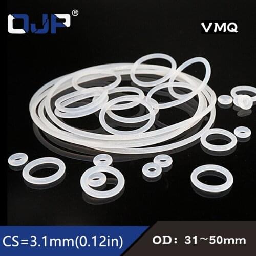 5PCS/lot Silicon Ring Silicone/VMQ O ring 3.1mm Thickness OD31/32/34/35/36/38/40/42/43/45/48/50mm Rubber O Ring Seal Gasket