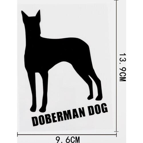 9.6CMX13.9CM For Doberman Dog Animal Vinyl Car Sticker Decal Black/Silver 8C-0192