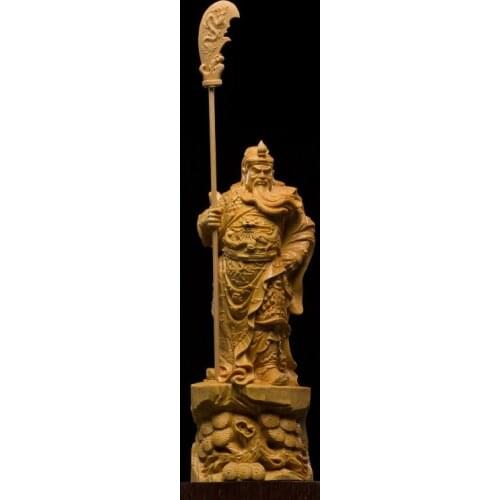 15/20CM Dynasty Warriors GuanYu wood statues for decoration craft wall chinese Christmas gift historical figures Guangong