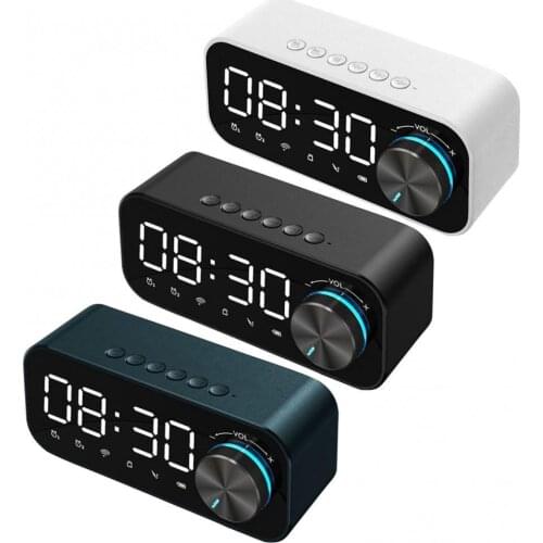 LED Digital Dual Alarm Clock Bluetooth Bass Speaker with TF AUX Music Player