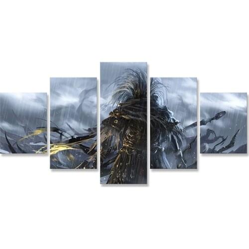 Dark Souls Nameless King Game Poster Paintings 5 Panels Modular Picture Decotative Painting Pictures on The Wall