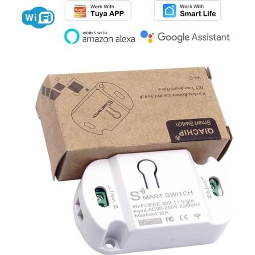 16A Wifi Smart Switch Timer Wireless Switches Home Automation Compatible With Alexa Google Home Work With Smart Life/Tuya APP