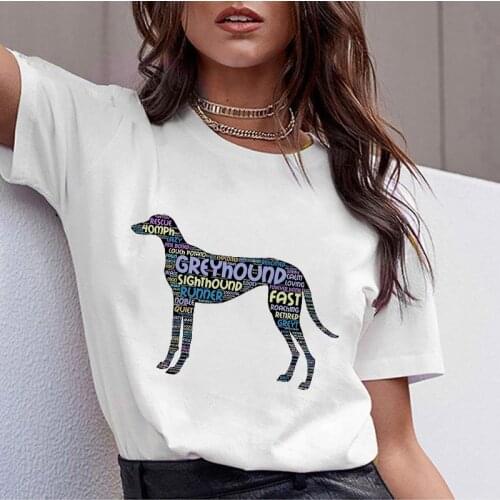 Dog Cartoon tee shirt female Simple Womens T-shirt Ulzzang Harajuku T shirt 90s Girls Tshirt 2021 New Summer T-shirt