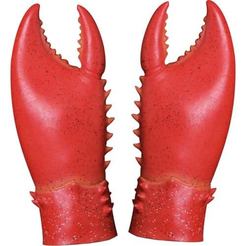 1 Pair Crab Lobster Claws Gloves Spoof Crayfish Pliers Eco-friendly Cosplay Funny Party Latex Pretend Play Game Novelty Toy