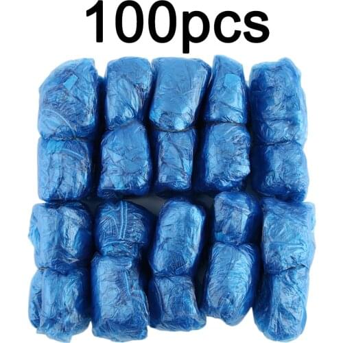 100Pcs/Set Disposable Plastic Shoe Covers Rooms Outdoors Waterproof Rain Boot Carpet Clean Overshoes Shoe Care Kits