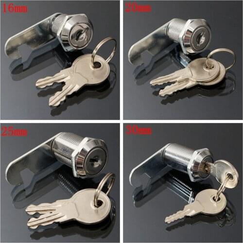 2Key 16/20/25/30mm Safe Cam Lock Pinball Arcade Machine Door Cabinet Toolbox Drawer For Filing Mailbox Drawer Cupboard