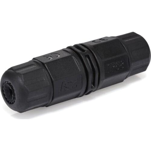 3 Pins 15A IP68 Waterproof Connector AC DC 10mm TUV Screw Locking Joiner Electrical Wire Adapter