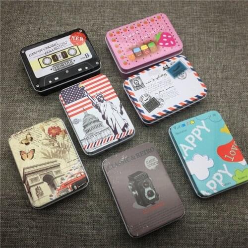 92x67x26 mm Vintage Style Storage Box Bin Sealed Jar Packing Boxes Jewelry Candy Box Small Storage Boxes Cans Coin Organization